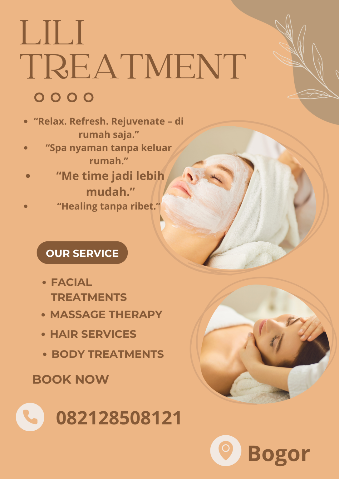 Beige and Brown Organic Beauty & Spa Poster